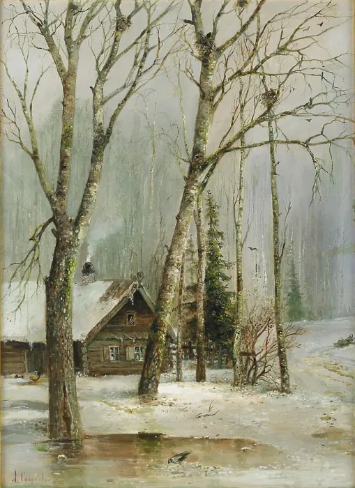 Framed Print : Cottage in the Woods. Artist: Savrasov, Alexei Kondratyevich (1830-1897) Framed Print : Cottage in the Woods. Artist: Savrasov, Alexei Kondratyevich (1830-1897)