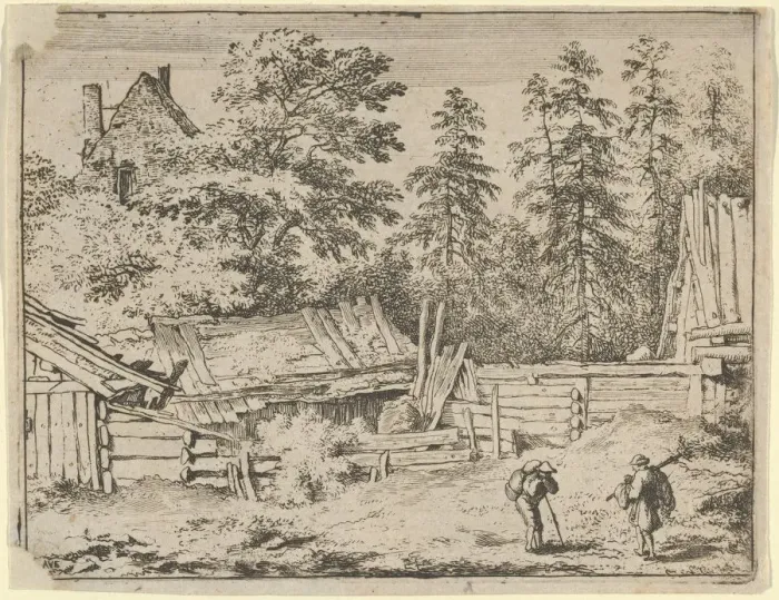 Framed Print : The Three Cottages, 17th century. Creator: Allart van Everdingen Framed Print : The Three Cottages, 17th century. Creator: Allart van Everdingen