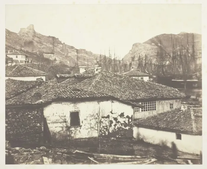Framed Print : Cottages at Balaklava, 1855. Creator: Roger Fenton Framed Print : Cottages at Balaklava, 1855. Creator: Roger Fenton