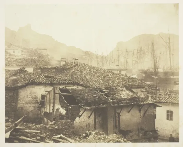 Framed Print : Cottages at Balaklava, 1855. Creator: Roger Fenton Framed Print : Cottages at Balaklava, 1855. Creator: Roger Fenton
