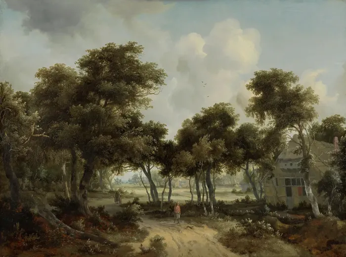Framed Print : Cottages in a Forest. Creator: Meindert Hobbema Framed Print : Cottages in a Forest. Creator: Meindert Hobbema