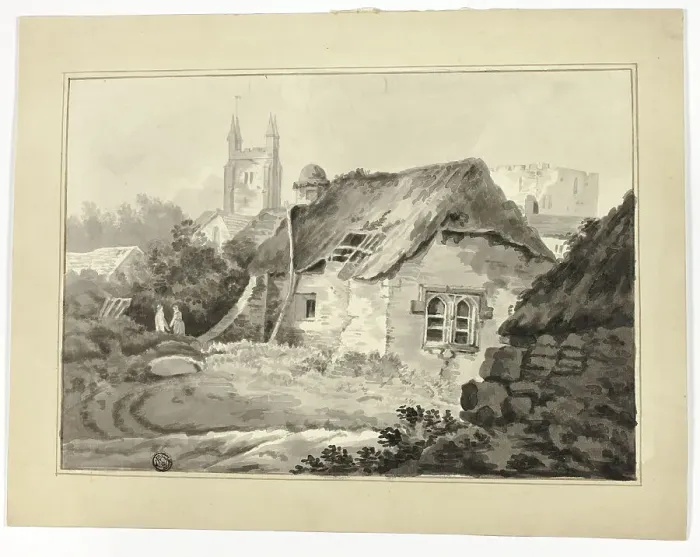 Framed Print : Cottages and Spires, n.d. Creator: Unknown Framed Print : Cottages and Spires, n.d. Creator: Unknown
