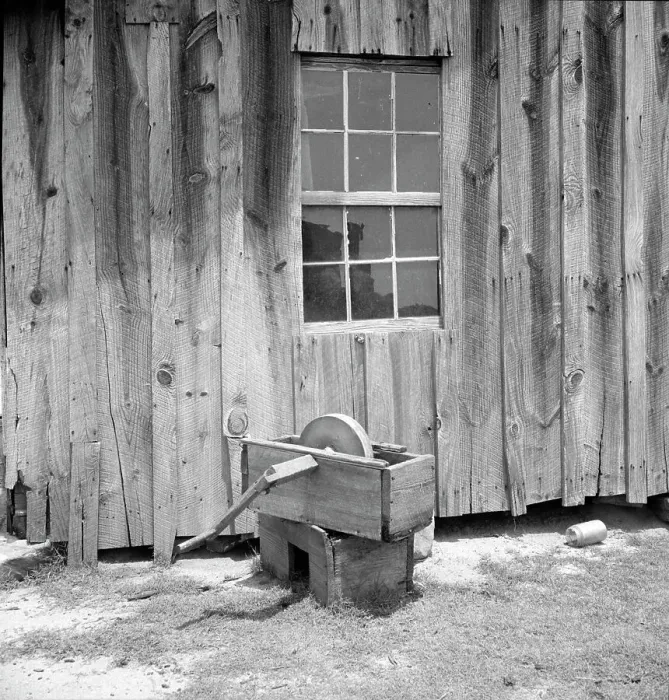 Framed Print : Side of a cotton cabin in Georgia, 1936. Creator: Dorothea Lange Framed Print : Side of a cotton cabin in Georgia, 1936. Creator: Dorothea Lange