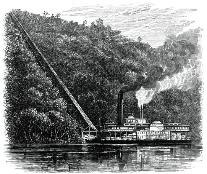 Framed Print : A cotton chute, United States, c1880