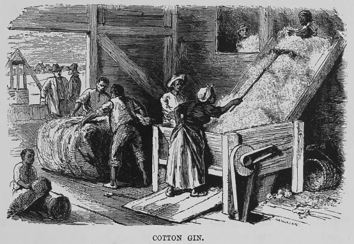 Framed Print : Cotton gin, 1882. Creators: Unknown, Vizetelly & Company. Cotton gin, 1882. Creators: Unknown, Vizetelly & Company Framed Print : Cotton gin, 1882. Creators: Unknown, Vizetelly & Company. Cotton gin, 1882. Creators: Unknown, Vizetelly & Company