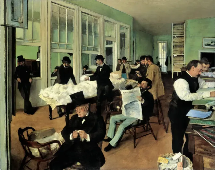 Framed Print : A Cotton Office in New Orleans (Le Bureau de coton a La Nouvelle-Orleans), 1873. Artist: Degas, Edgar (1834-1917) Framed Print : A Cotton Office in New Orleans (Le Bureau de coton a La Nouvelle-Orleans), 1873. Artist: Degas, Edgar (1834-1917)