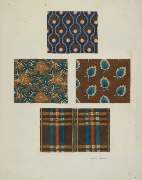 Framed Print : Cotton Prints, 1935 / 1942. Creator: Albert J. Levone Framed Print : Cotton Prints, 1935 / 1942. Creator: Albert J. Levone