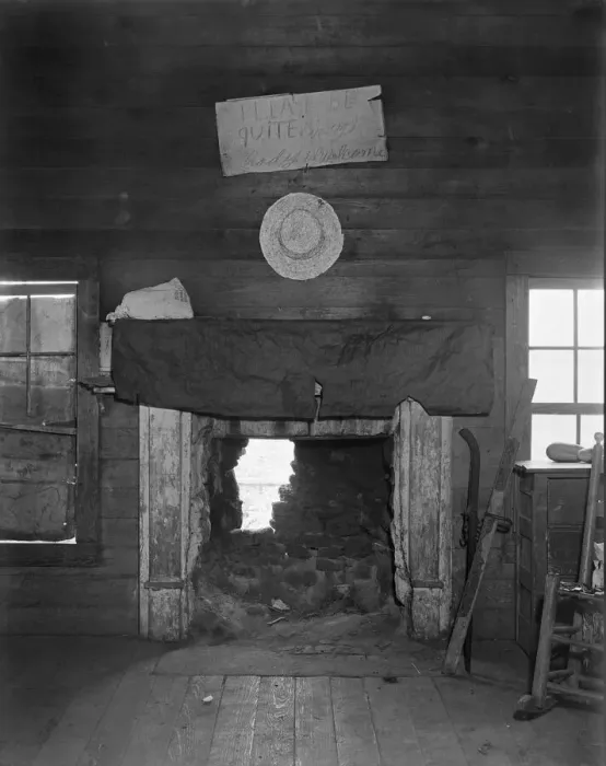 Framed Print : Cotton room, formerly prayer meeting room, Frank Tengles farm, Hale County, Alabama, 1936. Creator: Walker Evans Framed Print : Cotton room, formerly prayer meeting room, Frank Tengles farm, Hale County, Alabama, 1936. Creator: Walker Evans
