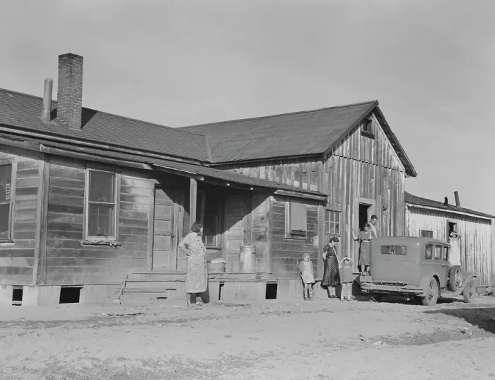 Framed Print : Cotton workers, outskirts of Firebaugh, west side of San Joaquin Valley, California, 1939. Creator: Dorothea Lange Framed Print : Cotton workers, outskirts of Firebaugh, west side of San Joaquin Valley, California, 1939. Creator: Dorothea Lange