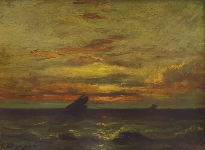 Framed Print : Coucher du Soleil, c1879, (1938). Artist: Jules Dupre Framed Print : Coucher du Soleil, c1879, (1938). Artist: Jules Dupre