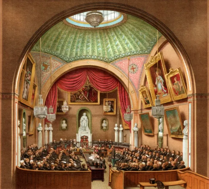 Framed Print : Council Chamber, Guildhall, City of London, 1886. Artist: William Griggs Framed Print : Council Chamber, Guildhall, City of London, 1886. Artist: William Griggs
