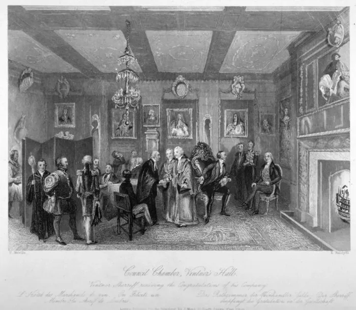 Framed Print : Council chamber of Vintners Hall, City of London, 1842 Framed Print : Council chamber of Vintners Hall, City of London, 1842