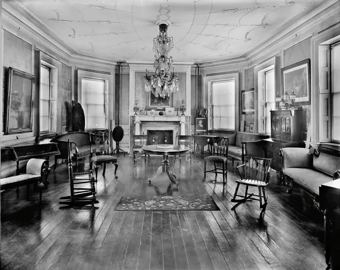 Framed Print : The Council chamber, Washington's headquarters i.e. Morris-Jumel mansion, N.Y. c1905-1915. Creator: Unknown Framed Print : The Council chamber, Washington's headquarters i.e. Morris-Jumel mansion, N.Y. c1905-1915. Creator: Unknown