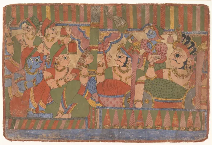 Framed Print : Council of Heroes... from a Dispersed Mahabharata (Great Descendants of Mahabharata), ca Framed Print : Council of Heroes... from a Dispersed Mahabharata (Great Descendants of Mahabharata), ca