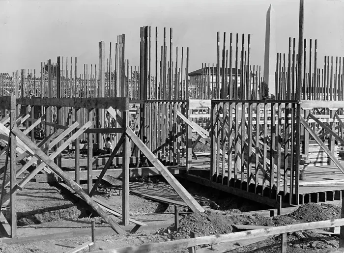 Framed Print : Council of National Defense Headquarters Under Construction, 1917. Creator: Harris & Ewing. Council of National Defense Headquarters Under Construction, 1917. Creator: Harris & Ewing