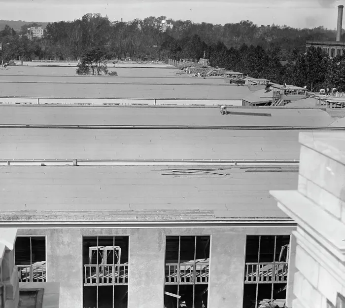 Framed Print : Council of National Defense Headquarters Under Construction, 1917. Creator: Harris & Ewing. Council of National Defense Headquarters Under Construction, 1917. Creator: Harris & Ewing Framed Print : Council of National Defense Headquarters Under Construction, 1917. Creator: Harris & Ewing. Council of National Defense Headquarters Under Construction, 1917. Creator: Harris & Ewing