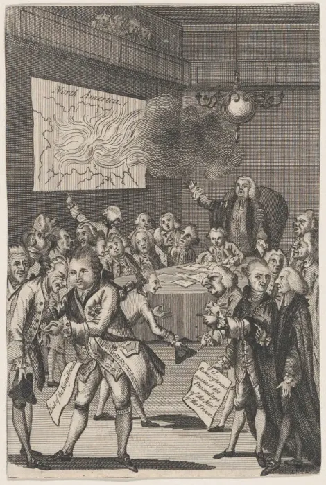 Framed Print : The Council of Rulers & the Elders Against the Tribe of ye Americanites, Januar... January 1, 1775. Creator: Anon Framed Print : The Council of Rulers & the Elders Against the Tribe of ye Americanites, Januar... January 1, 1775. Creator: Anon