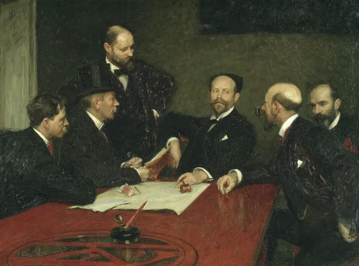 Framed Print : The Council of the Society of Artists, 1903. Creator: Sven Richard Bergh Framed Print : The Council of the Society of Artists, 1903. Creator: Sven Richard Bergh