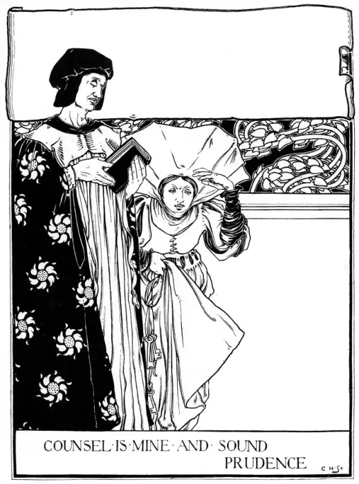 Framed Print : Counsel is Mine and Sound Prudence, 1898. Artist: Eleanor Fortescue-Brickdale Framed Print : Counsel is Mine and Sound Prudence, 1898. Artist: Eleanor Fortescue-Brickdale