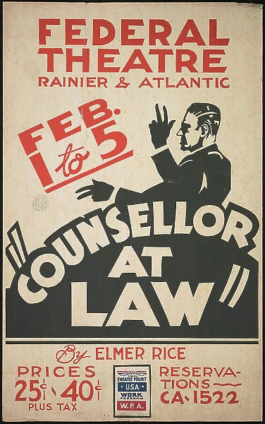 Counsellor at Law, [193-]. Creator: Unknown
