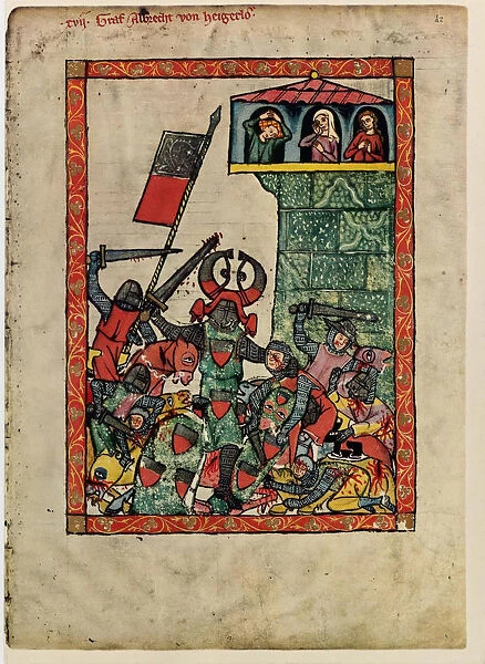 Count Albrecht II of Hohenberg (From the Codex Manesse), Between 1305 and 1340. Artist: Anonymous