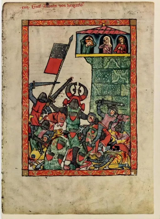 Framed Print : Count Albrecht II of Hohenberg (From the Codex Manesse), Between 1305 and 1340. Artist: Anonymous Framed Print : Count Albrecht II of Hohenberg (From the Codex Manesse), Between 1305 and 1340. Artist: Anonymous