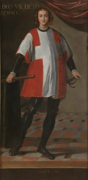 Framed Print : Count Amadeus VII of Savoy (1360-1391). Artist: Anonymous Framed Print : Count Amadeus VII of Savoy (1360-1391). Artist: Anonymous