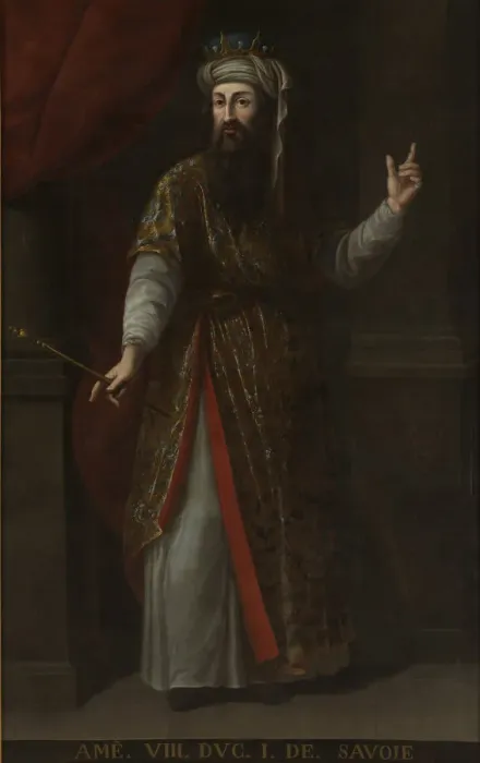Framed Print : Count Amadeus VIII of Savoy (1383-1451). Artist: Anonymous Framed Print : Count Amadeus VIII of Savoy (1383-1451). Artist: Anonymous