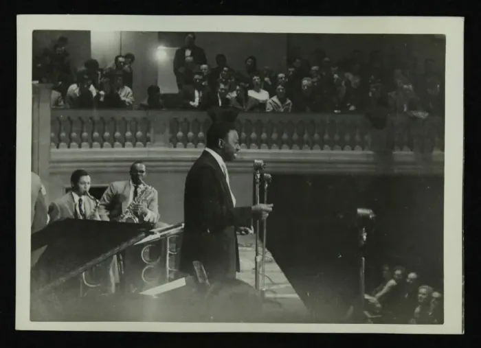 Framed Print : The Count Basie Orchestra in concert, c1950s. Artist: Denis Williams Framed Print : The Count Basie Orchestra in concert, c1950s. Artist: Denis Williams