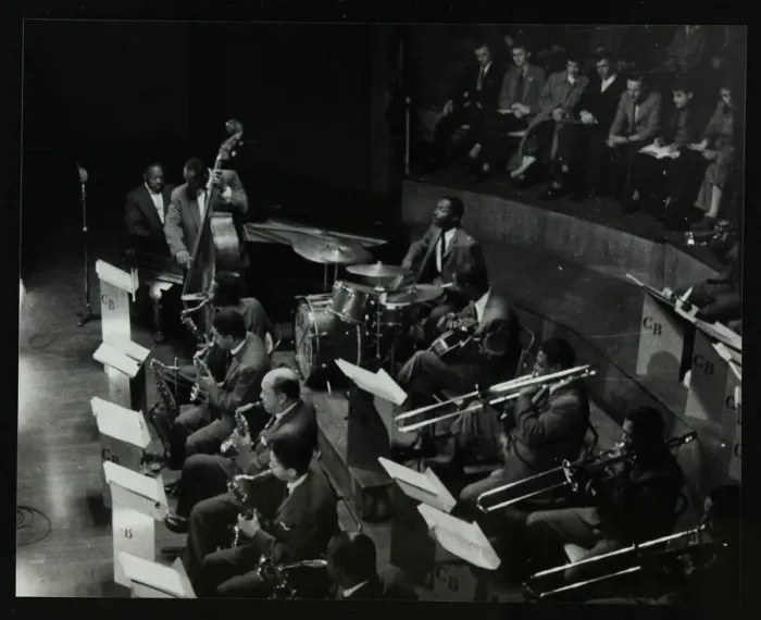Framed Print : The Count Basie Orchestra in concert at Colston Hall, Bristol, 1957 Framed Print : The Count Basie Orchestra in concert at Colston Hall, Bristol, 1957
