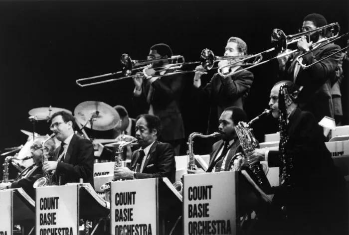 Framed Print : Count Basie Orchestra, London, 1990. Creator: Brian Foskett Framed Print : Count Basie Orchestra, London, 1990. Creator: Brian Foskett