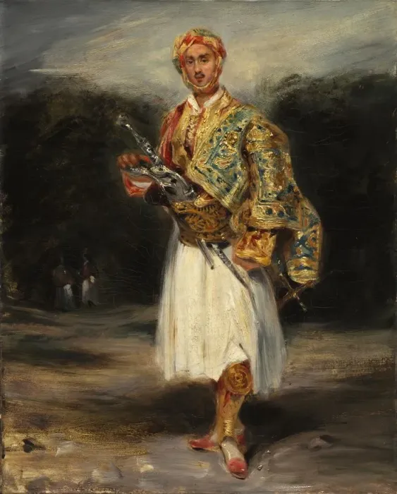 Framed Print : Count Demetrius de Palatiano in Suliot Costume, not dated. Creator: Eugene Delacroix (French Framed Print : Count Demetrius de Palatiano in Suliot Costume, not dated. Creator: Eugene Delacroix (French