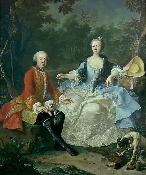 Count Giacomo Durazzo (1717-1794) in the Guise of a Huntsman with His Wife... prob early 1760s