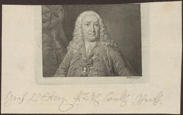 Framed Print : Count Jean Armand de L Estocq (1692-1767). Artist: Schleuen, Johann David, the Elder (1711-1771) Framed Print : Count Jean Armand de L Estocq (1692-1767). Artist: Schleuen, Johann David, the Elder (1711-1771)
