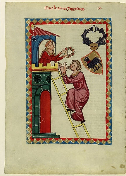 Count Kraft III of Toggenburg (From the Codex Manesse), Between 1305 and 1340. Artist: Anonymous