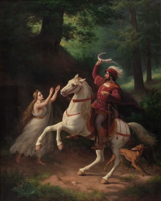 Framed Print : Count Otto of Oldenborg with the Oldenburg Horn, 1862. Creator: Storch, Frederik (1805-1883) Framed Print : Count Otto of Oldenborg with the Oldenburg Horn, 1862. Creator: Storch, Frederik (1805-1883)