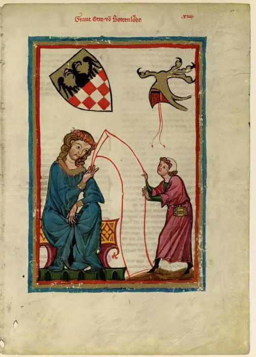 Framed Print : Count Otto von Botenlauben (From the Codex Manesse), Between 1305 and 1340. Artist: Anonymous Framed Print : Count Otto von Botenlauben (From the Codex Manesse), Between 1305 and 1340. Artist: Anonymous