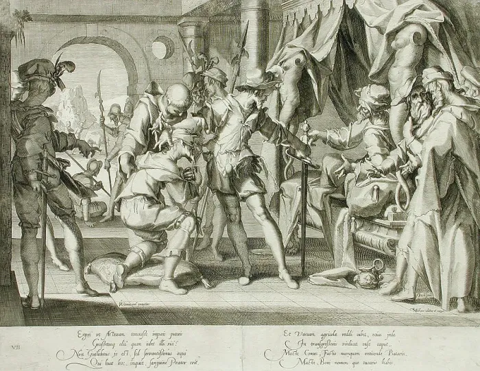 Framed Print : Count William III of Holland Permitting the Beheading of His Bailiff, 1607. Creator: Willem van Swanenburg Framed Print : Count William III of Holland Permitting the Beheading of His Bailiff, 1607. Creator: Willem van Swanenburg