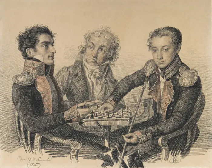 Framed Print : Count Zakhar Semjonovich Kherkheulidze, Baron Alexei Ivanovich Cherkasov with an Unknown, 1820 Framed Print : Count Zakhar Semjonovich Kherkheulidze, Baron Alexei Ivanovich Cherkasov with an Unknown, 1820