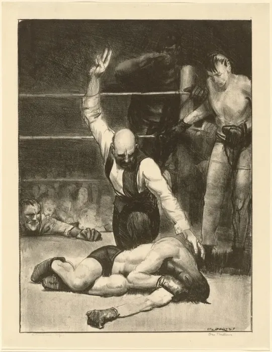 Framed Print : Counted Out, second stone, 1921. Creator: George Wesley Bellows Framed Print : Counted Out, second stone, 1921. Creator: George Wesley Bellows
