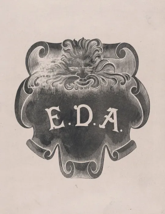 Framed Print : Counterproof of an impression from a name plate for Edward D. Adams, ca. 1892 Framed Print : Counterproof of an impression from a name plate for Edward D. Adams, ca. 1892