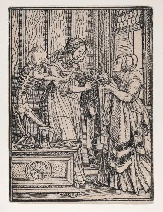Framed Print : The Countess, from The Dance of Death, ca. 1526, published 1538. Creator: Hans Lützelburger