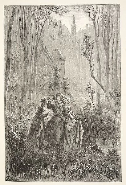 The Countess of the Fountain and her Damsels, from Stories of the Days of King Arthur