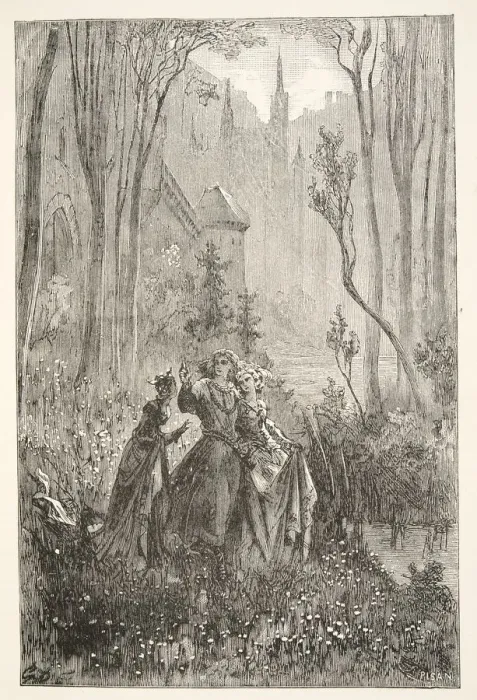 Framed Print : The Countess of the Fountain and her Damsels, from Stories of the Days of King Arthur Framed Print : The Countess of the Fountain and her Damsels, from Stories of the Days of King Arthur