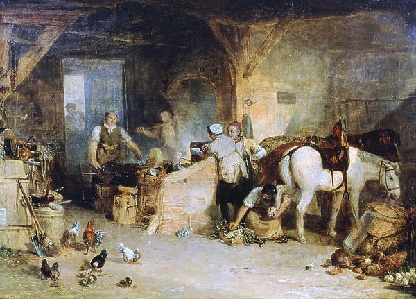A Country Blacksmith Disputing upon the Price of Iron... c1807. Artist: JMW Turner