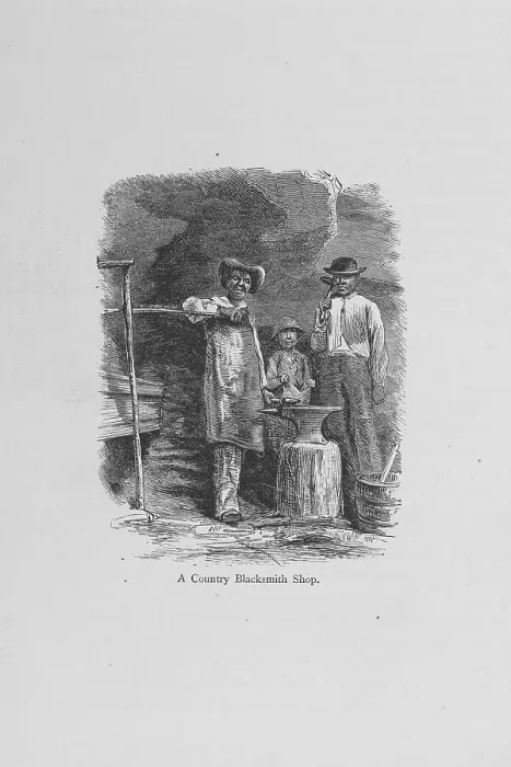 Framed Print : A country Blacksmith shop, 1874. Creator: Unknown Framed Print : A country Blacksmith shop, 1874. Creator: Unknown