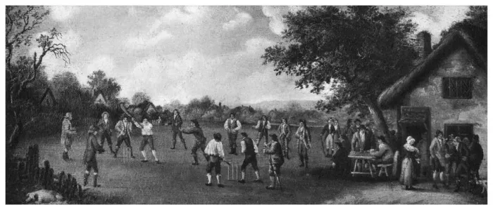 Framed Print : A country cricket match, 19th century (1912). Artist: Henry Dixon Framed Print : A country cricket match, 19th century (1912). Artist: Henry Dixon