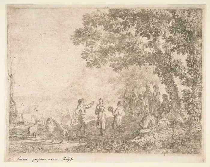 Framed Print : The Country Dance (Large Plate), ca. 1637. Creator: Claude Lorrain Framed Print : The Country Dance (Large Plate), ca. 1637. Creator: Claude Lorrain