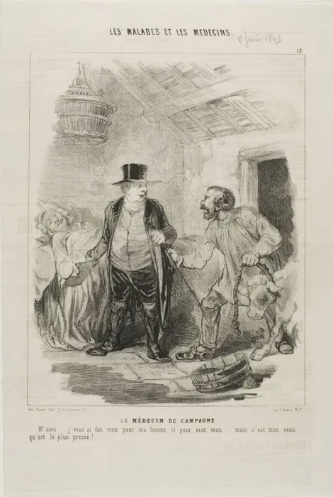 Framed Print : The Country Doctor (plate 13), 1843. Creator: Charles Emile Jacque Framed Print : The Country Doctor (plate 13), 1843. Creator: Charles Emile Jacque