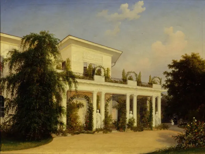 Framed Print : The country estate Kachanovka, 1849. Artist: Voloskov, Alexei Yakovlevich (1822-1882)